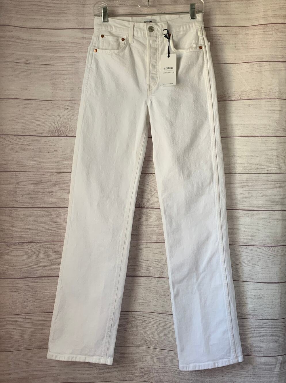 Re/done Originals White 90s High Rise Loose Denim Jeans Vicky 2022 Size 26
